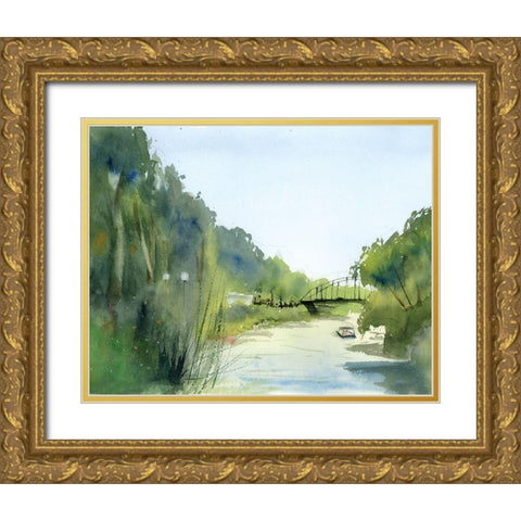 Creek Gold Ornate Wood Framed Art Print with Double Matting by Shefranov, Olga