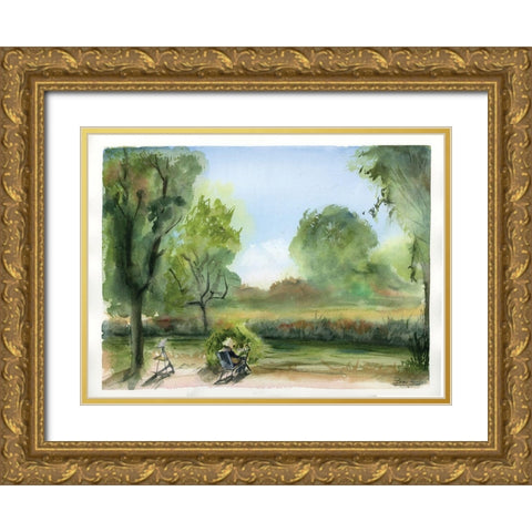 Countryside Gold Ornate Wood Framed Art Print with Double Matting by Shefranov, Olga