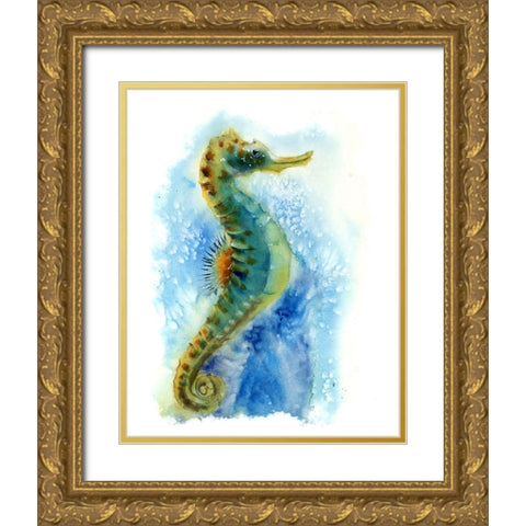 Seahorse I Gold Ornate Wood Framed Art Print with Double Matting by Shefranov, Olga
