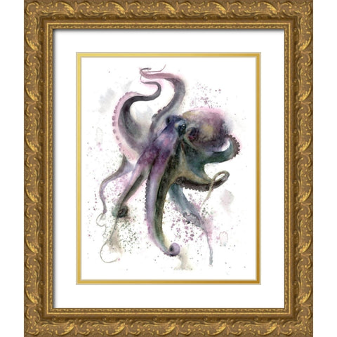 Octopus II Gold Ornate Wood Framed Art Print with Double Matting by Shefranov, Olga