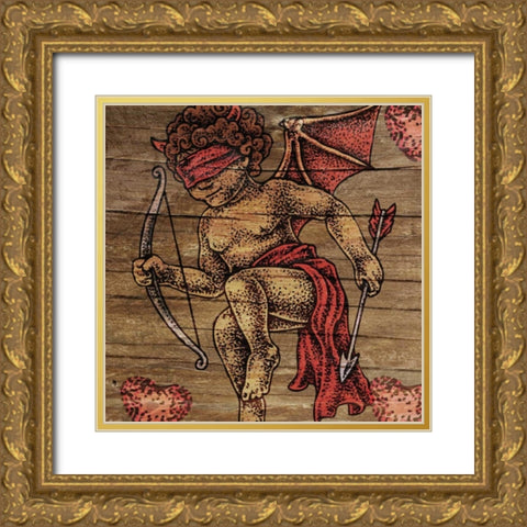 Blind Love Gold Ornate Wood Framed Art Print with Double Matting by BoMo