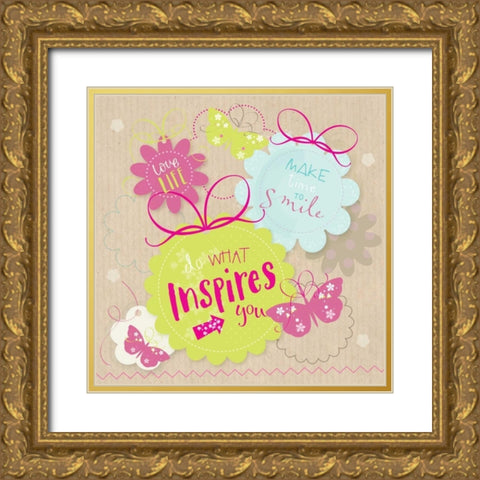 Inspires You Gold Ornate Wood Framed Art Print with Double Matting by P.S. Art Studios