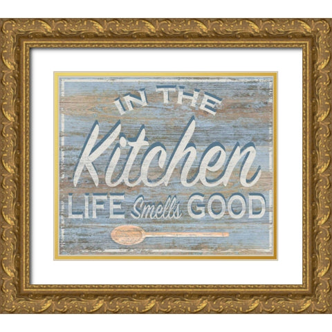 In the Kitchen Gold Ornate Wood Framed Art Print with Double Matting by P.S. Art Studios