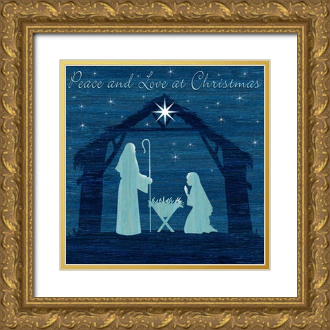 Peace and Love Gold Ornate Wood Framed Art Print with Double Matting by P.S. Art Studios