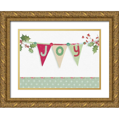 Joy Gold Ornate Wood Framed Art Print with Double Matting by P.S. Art Studios