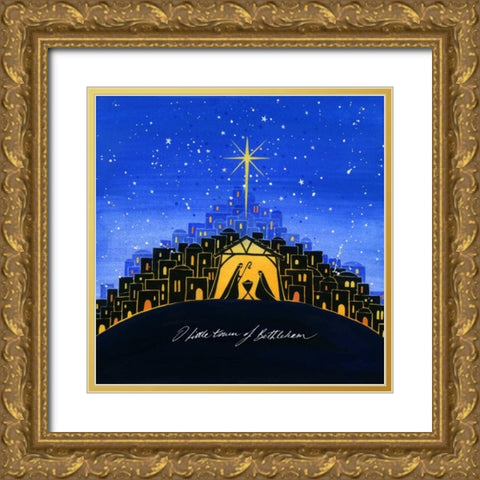 Bethlehem Gold Ornate Wood Framed Art Print with Double Matting by P.S. Art Studios