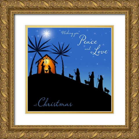 Wishing You Peace - Shepherds Gold Ornate Wood Framed Art Print with Double Matting by P.S. Art Studios