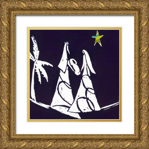 Christ Child Gold Ornate Wood Framed Art Print with Double Matting by P.S. Art Studios