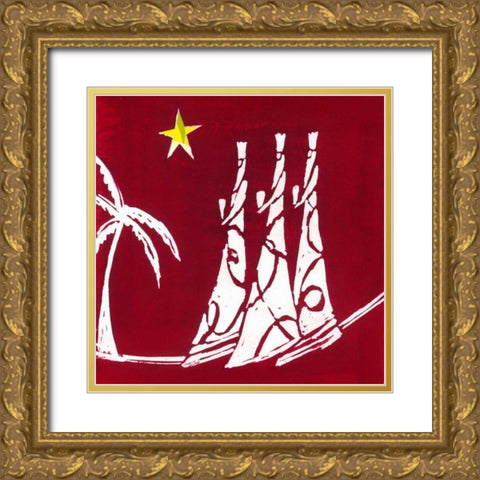 Wisemen Gold Ornate Wood Framed Art Print with Double Matting by P.S. Art Studios