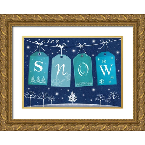 Snow Gold Ornate Wood Framed Art Print with Double Matting by P.S. Art Studios