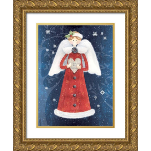 Love and Kisses Gold Ornate Wood Framed Art Print with Double Matting by P.S. Art Studios