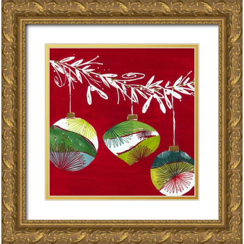 Ornaments Gold Ornate Wood Framed Art Print with Double Matting by P.S. Art Studios