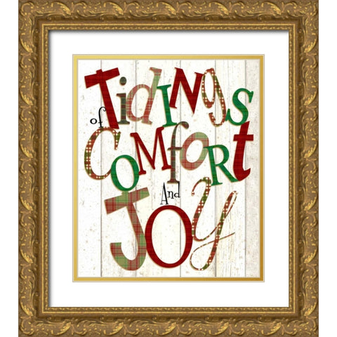Tidings Gold Ornate Wood Framed Art Print with Double Matting by P.S. Art Studios