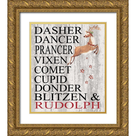 Dasher Gold Ornate Wood Framed Art Print with Double Matting by P.S. Art Studios