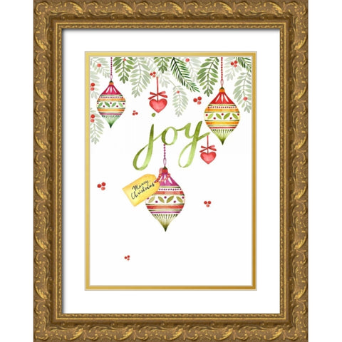 Joy Gold Ornate Wood Framed Art Print with Double Matting by P.S. Art Studios