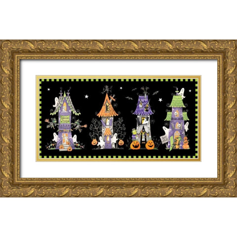 Spooky Lane Gold Ornate Wood Framed Art Print with Double Matting by P.S. Art Studios