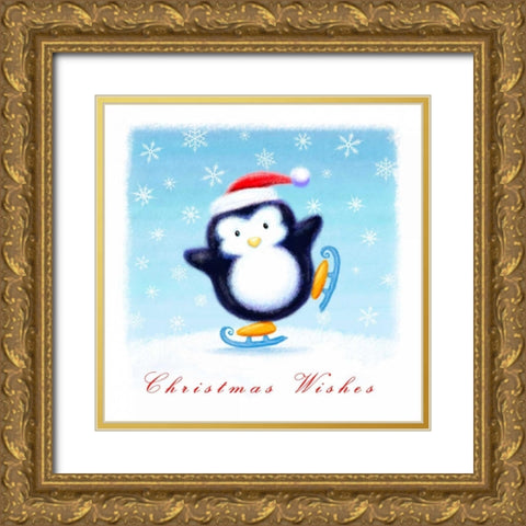 Christmas Wishes Gold Ornate Wood Framed Art Print with Double Matting by P.S. Art Studios