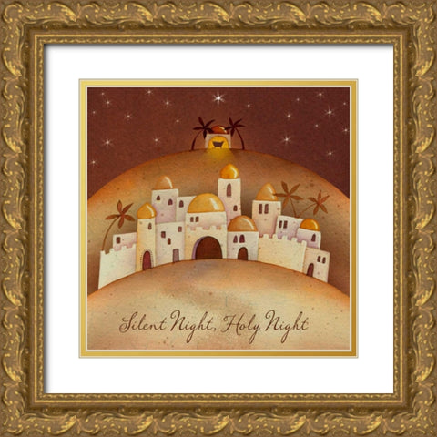 Silent Night Gold Ornate Wood Framed Art Print with Double Matting by P.S. Art Studios