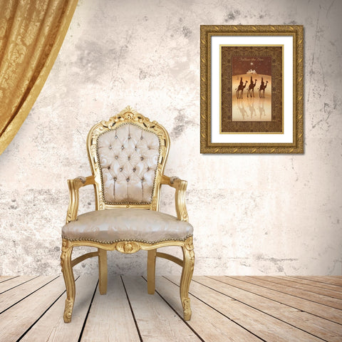 Follow the Star Gold Ornate Wood Framed Art Print with Double Matting by P.S. Art Studios