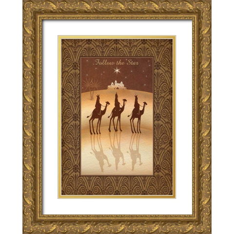 Follow the Star Gold Ornate Wood Framed Art Print with Double Matting by P.S. Art Studios