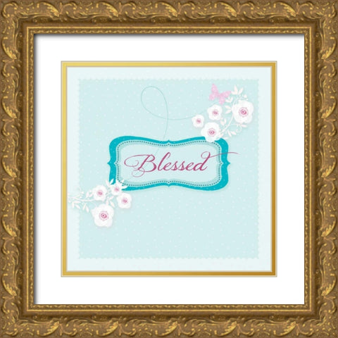 Blessed Gold Ornate Wood Framed Art Print with Double Matting by P.S. Art Studios