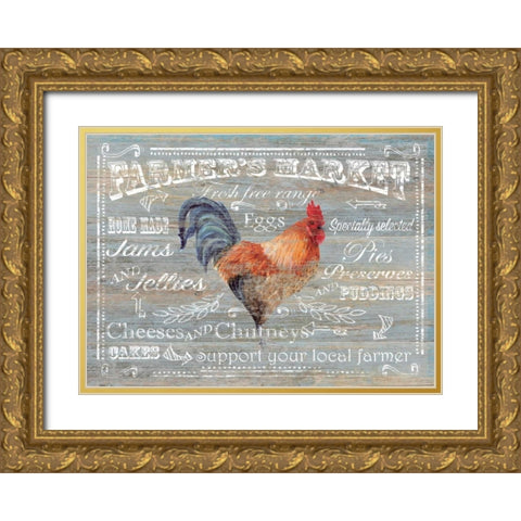 Farmers Market Gold Ornate Wood Framed Art Print with Double Matting by P.S. Art Studios