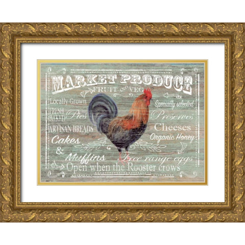 Market Produce Gold Ornate Wood Framed Art Print with Double Matting by P.S. Art Studios