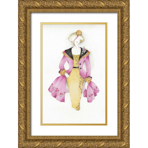Fashion I Gold Ornate Wood Framed Art Print with Double Matting by P.S. Art Studios