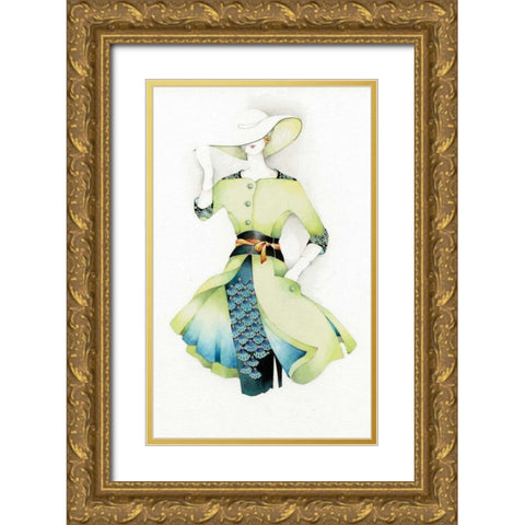 Fashion II Gold Ornate Wood Framed Art Print with Double Matting by P.S. Art Studios