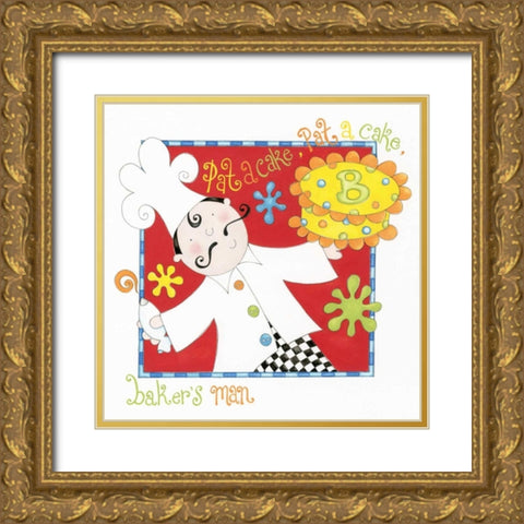 Pat a Cake Gold Ornate Wood Framed Art Print with Double Matting by P.S. Art Studios