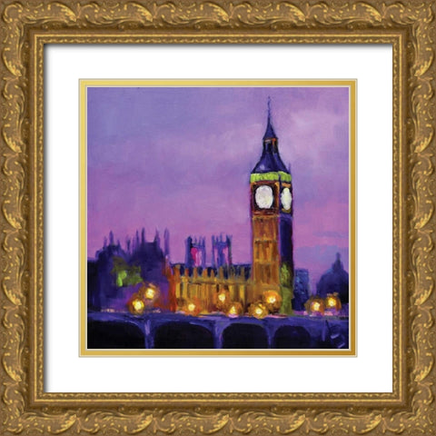 City Site Gold Ornate Wood Framed Art Print with Double Matting by P.S. Art Studios