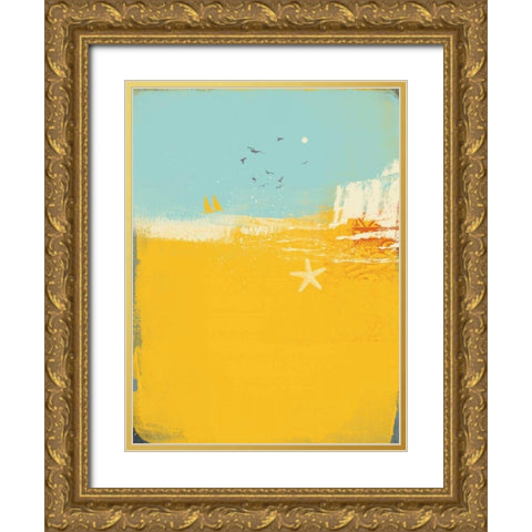 Abstract III Gold Ornate Wood Framed Art Print with Double Matting by P.S. Art Studios