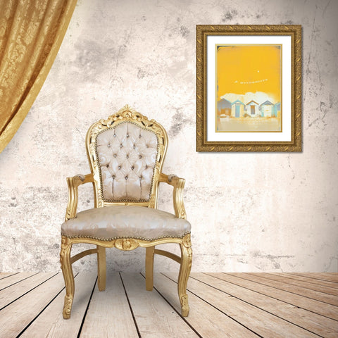 Beach Abstract II Gold Ornate Wood Framed Art Print with Double Matting by P.S. Art Studios