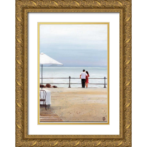 Couples Retreat Gold Ornate Wood Framed Art Print with Double Matting by P.S. Art Studios
