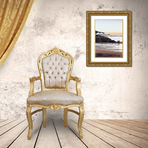 Beach Retreat Gold Ornate Wood Framed Art Print with Double Matting by P.S. Art Studios