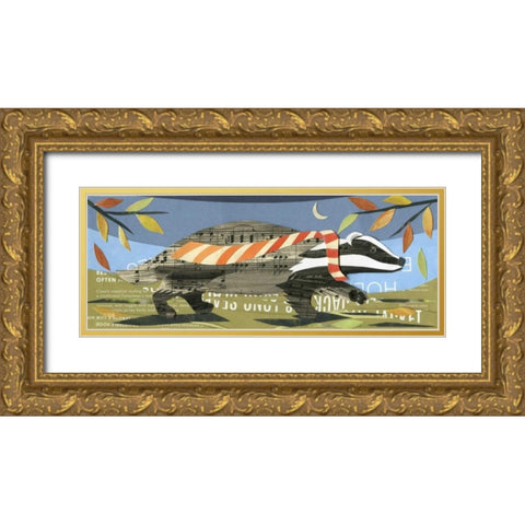 Skunk Gold Ornate Wood Framed Art Print with Double Matting by P.S. Art Studios