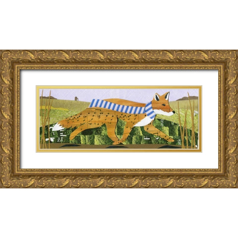 Fox Gold Ornate Wood Framed Art Print with Double Matting by P.S. Art Studios
