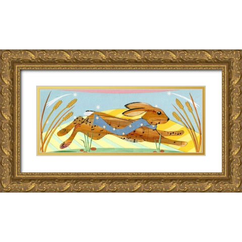 Rabbit Gold Ornate Wood Framed Art Print with Double Matting by P.S. Art Studios