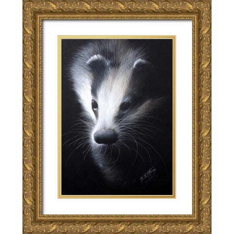 Skunk Gold Ornate Wood Framed Art Print with Double Matting by P.S. Art Studios