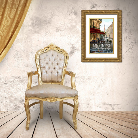 Paris, France Gold Ornate Wood Framed Art Print with Double Matting by P.S. Art Studios