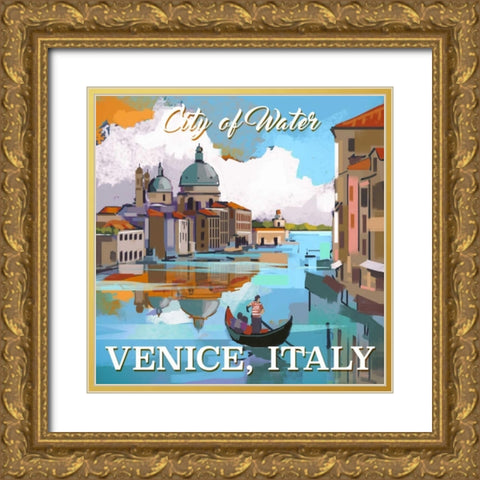 Venice, Italy Gold Ornate Wood Framed Art Print with Double Matting by P.S. Art Studios
