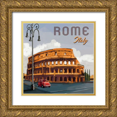 Rome Gold Ornate Wood Framed Art Print with Double Matting by P.S. Art Studios