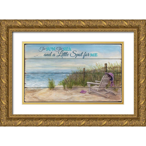 The Sun, The Sea Gold Ornate Wood Framed Art Print with Double Matting by P.S. Art Studios