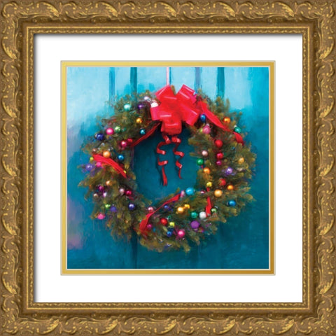 Wreath Gold Ornate Wood Framed Art Print with Double Matting by P.S. Art