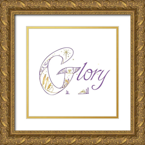 Glory Gold Ornate Wood Framed Art Print with Double Matting by P.S. Art