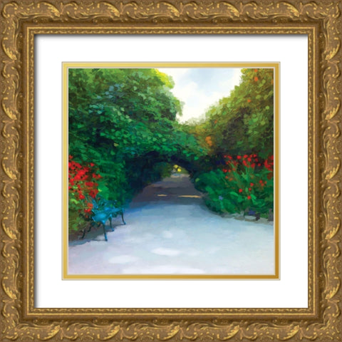 Serenity Path Gold Ornate Wood Framed Art Print with Double Matting by P.S. Art