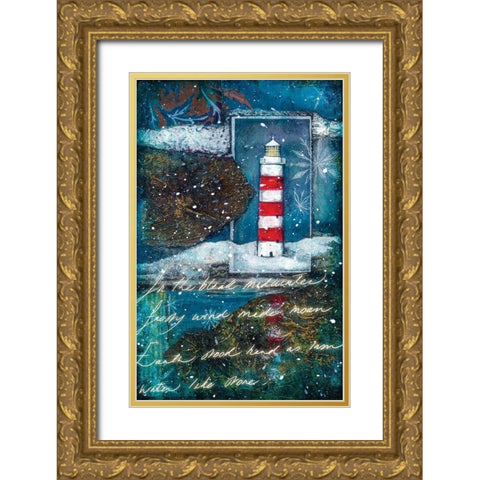 Lighthouse I Gold Ornate Wood Framed Art Print with Double Matting by P.S. Art