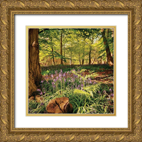 Forest Gold Ornate Wood Framed Art Print with Double Matting by P.S. Art