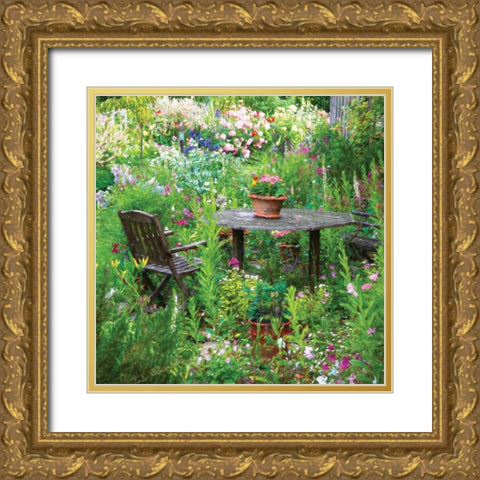 Garden II Gold Ornate Wood Framed Art Print with Double Matting by P.S. Art