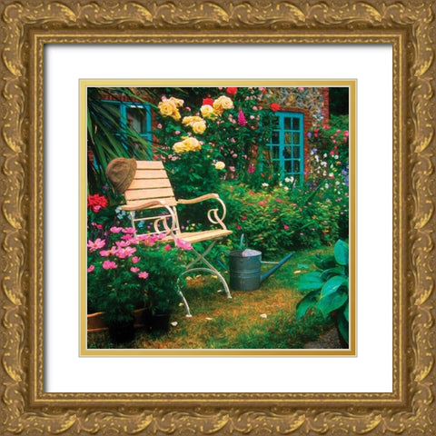 Garden III Gold Ornate Wood Framed Art Print with Double Matting by P.S. Art